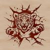 Detailed Tiger Face Vector Art A close-up illustration of a tiger's face with detailed fur texture.