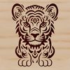Striped Feline Illustration A large wild animal with stripes, depicted in a simple vector format.