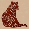 Big Cat Sitting Illustration A sitting tiger, depicted as a big cat in a wild animal pose.