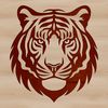 Wildlife Portrait Tiger SVG Vector Art A detailed illustration of a tiger's head, suitable for vector design and commercial use.