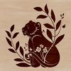 Wild Tiger Silhouette in Vector Art A large tiger sitting on its haunches, rendered as vector art.