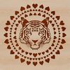 Tiger Silhouette Vector Art A vector illustration of a tiger's head, featuring bold lines and colors, suitable for cutting machines or digital designs.