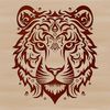 A detailed vector illustration of a tiger's head, suitable for digital designs.