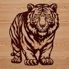 Tiger Vector Illustration A vector illustration of a standing tiger, suitable for digital design and commercial use.