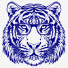 Artistic Tiger Wearing Glasses DXF