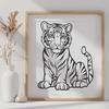 Artistic Sitting Tiger In PNG - Commercial Use