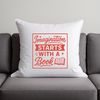 Vector illustration of a person reading book quotes in a simple layout