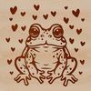 Wild Toad Illustration with Love Hearts A hand-drawn illustration of a wild toad with love hearts surrounding it.