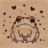 Colorful Toad Illustration with Love Hearts A colorful illustration of a toad with love hearts surrounding its body, suitable for various uses in graphic design.