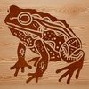 Ornate Amphibian Vector Art A detailed illustration of a toad with intricate details, suitable for cutting machine or laser cutting.