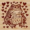 Wild Toad with Heart Design An SVG vector design featuring a cartoon wild animal toad with decorative heart elements.
