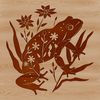 Floral Toad Design A detailed illustration of a wild toad amidst floral elements.