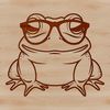 Whimsical Cartoon Amphibian Character A cartoon toad character wearing glasses, suitable for clip art and vector design projects.