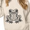 A close-up illustration of a wild toad with ornate details.