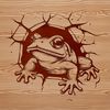 Wild Toad Breakthrough Illustration A detailed illustration of a wild toad breaking through a wall.