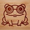 Toad with Specs: A Whimsical Illustration A simple line drawing of a toad wearing glasses in a whimsical style.