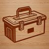 Handyman's Best Friend A digital vector illustration of a toolbox with various tools and storage compartments.
