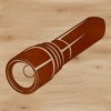 Glowing Vector Torch Illustration An outline vector design of a torch, ideal for use in various digital cutting machines like Cricut or laser cutters.