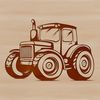 Vector Tractor Diagram with Labeled Components A diagram of a tractor with its components labeled in vector format.