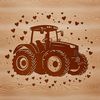 Colorful Farm Friend Illustration A colorful tractor illustration with love hearts incorporated into its design.