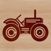 Farm Machinery Vector Art A graphic illustration of a tractor on a farm, suitable for vector design and commercial use.