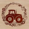 Vintage Tractor Design A detailed illustration of a tractor used in farming.