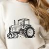 A detailed illustration of a farm tractor with realistic features.