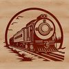 Stylized Train Illustration A stylized illustration of a train with detailed design elements.