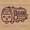 A detailed digital illustration of a train for use in graphic design and cutting projects.