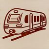A stylized illustration of a train for vector design projects.