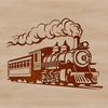 A high-resolution digital illustration of a train with precise lines and shapes.