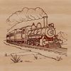 Free Train Clip Art SVG A stylized illustration of a train, suitable for vector graphic designs and cutting machine projects.