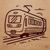 Free Train Icon Design Template A detailed illustration of a train, suitable for use in vector design and cutting machine projects.