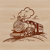 Diagrammatic Train Design SVG A diagrammatic representation of a train vehicle with detailed illustrations and lines.