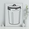 Modern Trash Bin Design A stainless steel trash can with a lid and handle, suitable for vector graphics and design.