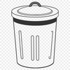 Simple Vector Trash Bin Illustration A simple vector illustration of a trash can with a lid.