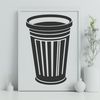 Elegant SVG Bin Design A simple trash can icon with a lid and a handle, designed as vector art.