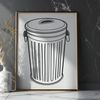 Beautiful Trash Bin Design A simple illustration of a trash can with a removable lid, designed as vector art.