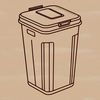Beautiful Waste Management Symbol A simple vector design of a standard trash can with a lid, suitable for clip art and graphic design purposes.