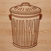 Free SVG Design for Digital Printing A simple vector illustration of a trash can, suitable for digital use.