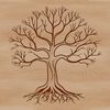 Vector Tree Silhouette for Creative Projects A minimalist illustration of a tree in a natural setting.