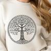 Vector Tree Design SVG File A detailed illustration of a tree with branching limbs and foliage, suitable for vector art designs.