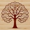 Nature's Wonders Vector Art A stylized illustration of a tree with intricate branches and foliage, designed as vector art for digital use.