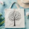 Vector Graphics Tree Design A digital illustration of a tree, suitable for vector graphics and cutting machine designs.