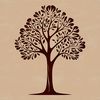 A digital illustration of a tree with a simple trunk and branches, suitable for vector graphics and cutting machine designs.