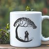 Free SVG Art of Couples in Love A stylized illustration of a tree with intertwined lovers, suitable for wedding and Valentine's Day themes.