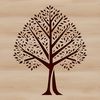 Nature Inspired Vector Tree A stylized illustration of a tree made from vector shapes, suitable for digital design projects.
