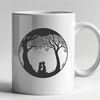 Embracing Roots Silhouette An ornate design featuring a tree with embracing roots, perfect for wedding or valentine's day decorations.