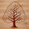 A detailed illustration of a tree, suitable for digital cutting machines like Cricut.