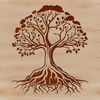 Nature's Iconic Symbol A stylized illustration of a tree with branches and roots, suitable for vector design projects.